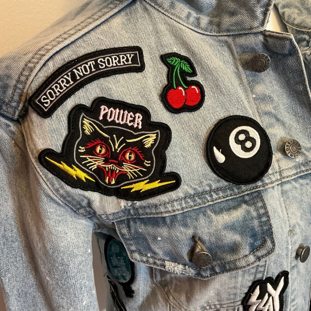 Civil Regime “Sorry Not Sorry” Patch Denim Jacket… - image 8